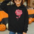 Sporty Rose Graphic With Baseball And Rugby Ball Petals Graphic Youth Hoodie