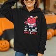 Stealing Hearts And Bases Baseball Player Valentine's Day Graphic Youth Hoodie Stealing Hearts And Bases Baseball Player Valentine's Day Graphic Youth Hoodie
