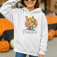 Bananas Baseball Sunset Retro Fruit Sports Boys Kids Men Premium Tri-Blend Graphic Youth Hoodie