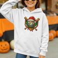 Baseball Xmas Christmas Baseball Ice Cream Drip Boys Graphic Youth Hoodie