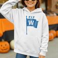 Fly The W Chicago Baseball Winning Flag Distressed Premium Tri-Blend Graphic Youth Hoodie