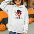 Heart Playing Baseball Valentine Baseball Graphic Youth Hoodie Heart Playing Baseball Valentine Baseball Graphic Youth Hoodie