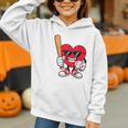 Heart Playing Baseball Valentines Day Graphic Youth Hoodie Heart Playing Baseball Valentines Day Graphic Youth Hoodie