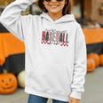 Retro Checkered Tired But Caffeinated Baseball Mom Leopard Graphic Youth Hoodie Retro Checkered Tired But Caffeinated Baseball Mom Leopard Graphic Youth Hoodie