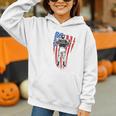 US Flag Baseball Player Batter Sport Lover Team Coach Family Graphic Youth Hoodie