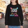 100 Days Of School Baseball Ice Cream Drip 100th Day School Youth Long Sleeve Tee 100 Days Of School Baseball Ice Cream Drip 100th Day School Youth Long Sleeve Tee