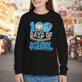 100 Days Of School Baseball Ice Cream Drip Student Kids Boys Youth Long Sleeve Tee