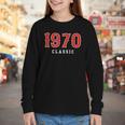 55 Year Old 1970 Classic Baseball Fan 55th Birthday Youth Long Sleeve Tee