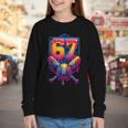 67 Meme Trendy Baseball Number 67 Player Six Seven Youth Long Sleeve Tee 67 Meme Trendy Baseball Number 67 Player Six Seven Youth Long Sleeve Tee