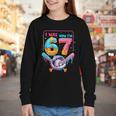 7th Birthday Boys I Was 6 Now I'm 7 Baseball Ice Cream Drip Youth Long Sleeve Tee