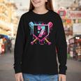 7th Birthday Boys Baseball Ice Cream Drip Boys Baseball Youth Long Sleeve Tee