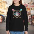 8th Birthday Baseball Bat Ice-Cream Drip 8yrs Old Boys Girls Youth Long Sleeve Tee