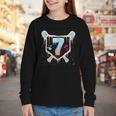 Baseball 7 Year Old Ice Cream Drip 7th Birthday Boy Number 7 Youth Long Sleeve Tee Baseball 7 Year Old Ice Cream Drip 7th Birthday Boy Number 7 Youth Long Sleeve Tee