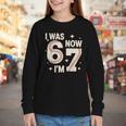 Baseball 7th Birthday 6 7 Years Old I Was 6 Now I'm 7 Youth Long Sleeve Tee