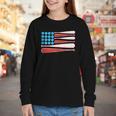Baseball American Flag Patriotic USA Pride Youth Long Sleeve Tee