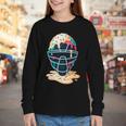 Baseball Catcher Mask Ice Cream Dripping Baseball Boy Youth Youth Long Sleeve Tee