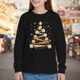 Baseball Christmas Tree Light Xmas Baseball Youth Long Sleeve Tee