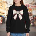 Baseball Coquette Bow Cute Baseball Game Youth Long Sleeve Tee Baseball Coquette Bow Cute Baseball Game Youth Long Sleeve Tee