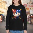 Baseball Drip American Flag Home Plate 4th Of July Patriotic Youth Long Sleeve Tee Baseball Drip American Flag Home Plate 4th Of July Patriotic Youth Long Sleeve Tee