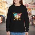 Baseball Drip For Boys Ice Cream Dripping Baseball Sport Youth Long Sleeve Tee