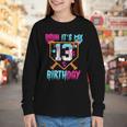 Baseball Drip Bruh It's My 13th Birthday Boy Ice Cream Drip Youth Long Sleeve Tee