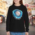 Baseball Drip Ice Cream Glove With Sprinkles Ball Boys Youth Youth Long Sleeve Tee
