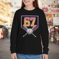 Baseball Drip Number 67 Fun Six Seven 6 7 Meme Youth Long Sleeve Tee