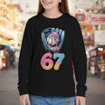 Baseball Drip Number 67 Player 67th Birthday Ice Cream 67 Youth Long Sleeve Tee Baseball Drip Number 67 Player 67th Birthday Ice Cream 67 Youth Long Sleeve Tee