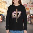 Baseball Drip Number 67 Sports Player Six Seven Meme Fan Youth Long Sleeve Tee Baseball Drip Number 67 Sports Player Six Seven Meme Fan Youth Long Sleeve Tee