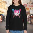 Baseball Drip Purple Glove Respect The Drip Youth Boys Girls Youth Long Sleeve Tee