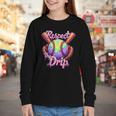 Baseball Drip Respect The Drip Purple Ice Cream Sprinkles Youth Long Sleeve Tee