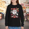 Baseball Drip Valentine Boys Women Men Hearts Sport Love Youth Long Sleeve Tee