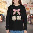 Baseball Girls Women Coquette Pink Bow Baseball Youth Long Sleeve Tee Baseball Girls Women Coquette Pink Bow Baseball Youth Long Sleeve Tee