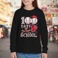 Baseball Happy 100 Days Of School Boy Girl Kid Teacher Youth Long Sleeve Tee