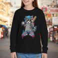 Baseball Ice Cream Drip For Boys And Girls Batter Game Day Youth Long Sleeve Tee