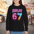 Baseball Ice Cream Drip Number 67 Player Or 67th Birthday Youth Long Sleeve Tee Baseball Ice Cream Drip Number 67 Player Or 67th Birthday Youth Long Sleeve Tee