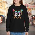 Baseball Ice Cream Drip Number 67 Player Six Seven Meme 6 7 Youth Long Sleeve Tee Baseball Ice Cream Drip Number 67 Player Six Seven Meme 6 7 Youth Long Sleeve Tee