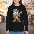 Baseball Ice Cream Dripping Dabbing Baseball Drip Youth Long Sleeve Tee
