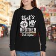 Baseball Jersey Number 13 That's My Brother Out There Youth Long Sleeve Tee