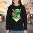 Baseball Life Style Ice Cream Drip Green Youth Long Sleeve Tee Baseball Life Style Ice Cream Drip Green Youth Long Sleeve Tee