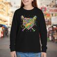 Baseball Mardi Gras Home Plate Ice Cream Drip Carnival Mask Youth Long Sleeve Tee Baseball Mardi Gras Home Plate Ice Cream Drip Carnival Mask Youth Long Sleeve Tee