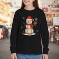 Baseball Snowman Merry Christmas Holiday Sports Xmas Pajamas Youth Long Sleeve Tee