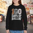 Baseball Soccer Basketball 100 Days Of School Youth Long Sleeve Tee