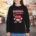 Baseball Is My Valentine Shirt Heart Drip Baseball Lovers Youth Long Sleeve Tee