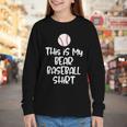 Bear Baseball Shirt For Players Fans And Moms Youth Long Sleeve Tee