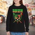 Bruh 67 Baseball Christmas Gingerbread Drip Number 67 Player Youth Long Sleeve Tee