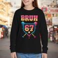 Bruh Baseball Ice Cream Drip Number 67 Player 67th Birthday Youth Long Sleeve Tee Bruh Baseball Ice Cream Drip Number 67 Player 67th Birthday Youth Long Sleeve Tee