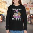 Calm Your Mitts Baseball Ice Cream Drip Crossed Bats Sport Youth Long Sleeve Tee Calm Your Mitts Baseball Ice Cream Drip Crossed Bats Sport Youth Long Sleeve Tee
