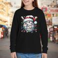 Christmas Baseball Boy Youth Kid Men Santa Hat Xmas Baseball Youth Long Sleeve Tee
