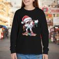 Christmas Baseball Ice Cream Dripping Santa Baseball Drip Youth Long Sleeve Tee